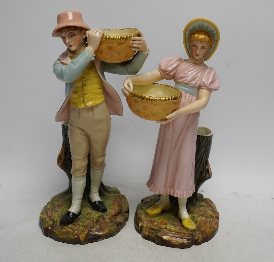 A pair of Victorian Worcester figures, shapes 880, 25.5cm. Condition - good